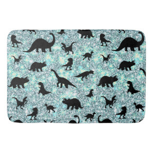 Tapis De Bain dinosaure T-rex de l'ombre sur galaxie en pente