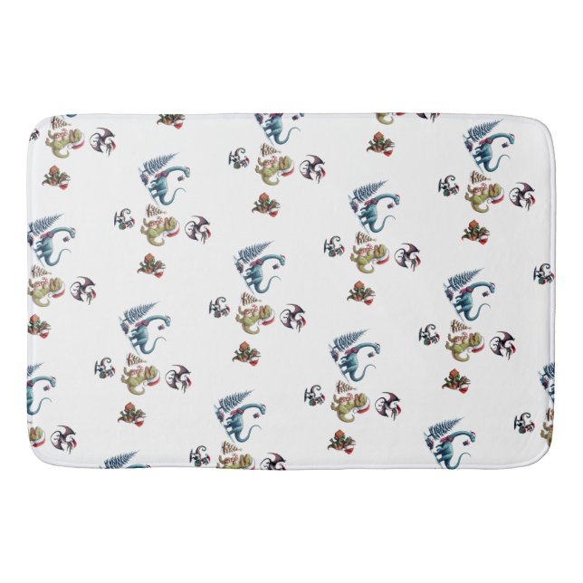 Tapis De Bain Dinosaures de Noël (Devant)