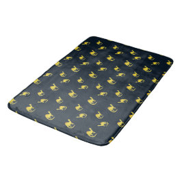 Tapis De Bain Dinosaures jaunes mignons motif sur bleu