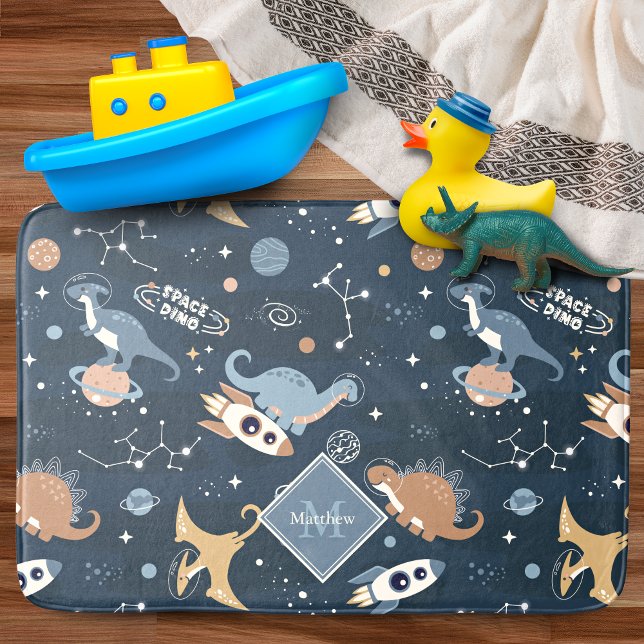 Tapis De Bain Dinosaures mignons dans l'espace Motif Salle de ba (Créateur téléchargé)