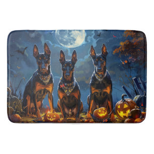 Tapis De Bain Doberman Halloween Éffrayant