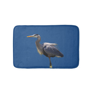 Tapis de bain d'oiseau de héron de grand bleu