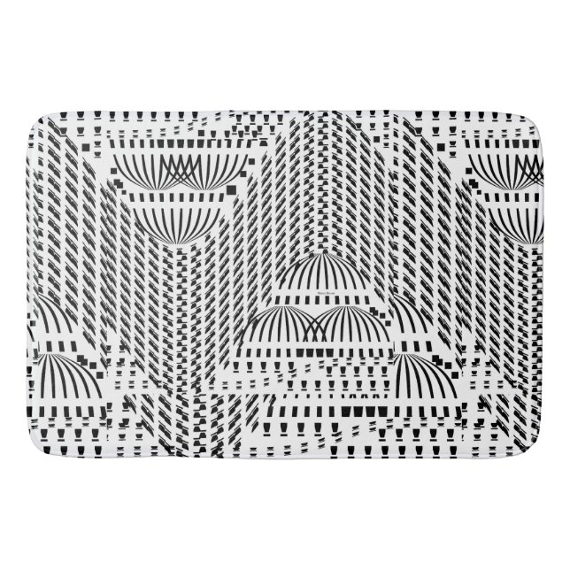 TAPIS DE BAIN DÔMES NOIRS ET BLANCS (Devant)