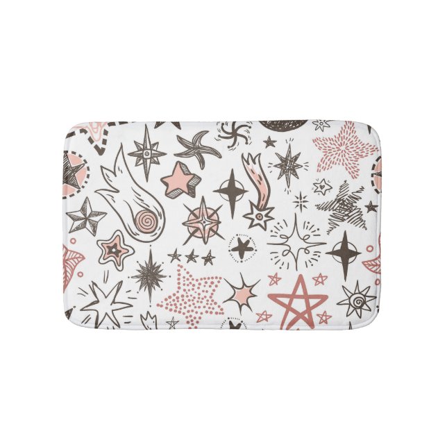 Tapis De Bain Doodles cosmiques : Étoiles et comètes (Devant)