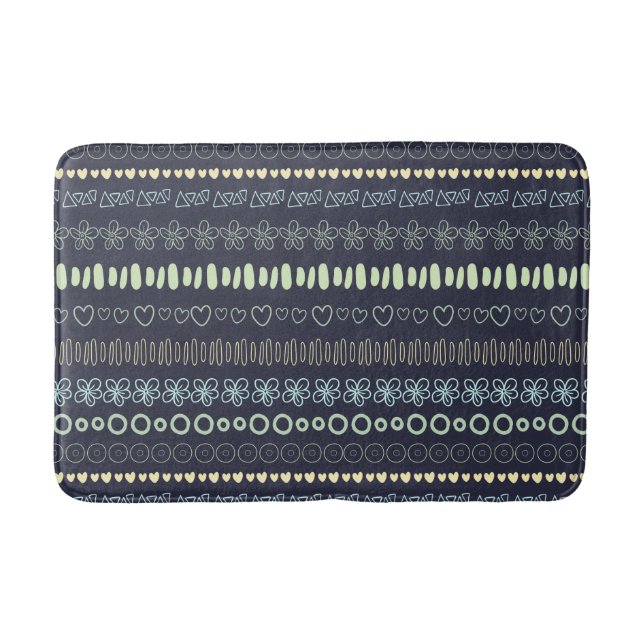 Tapis De Bain Doodles Motif nattes (Devant)