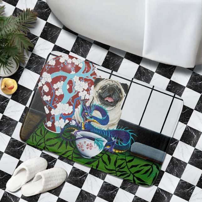 Tapis De Bain Dragon chinois de Chien carlin (Créateur téléchargé)
