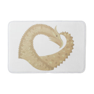 Tapis De Bain Dragon de coeur de grès sur blanc