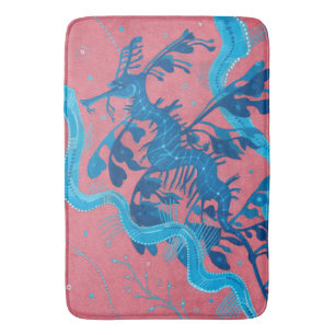 Tapis De Bain Dragon de mer à feuilles Poisson de mer Animaux so
