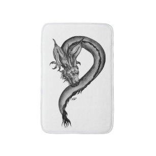 Tapis De Bain Dragon en style tatouage