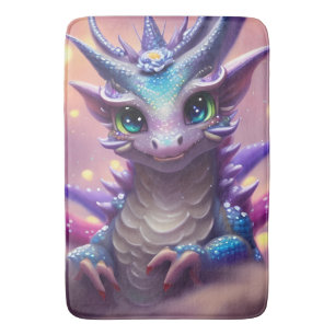 Tapis De Bain Dragon fille bleue