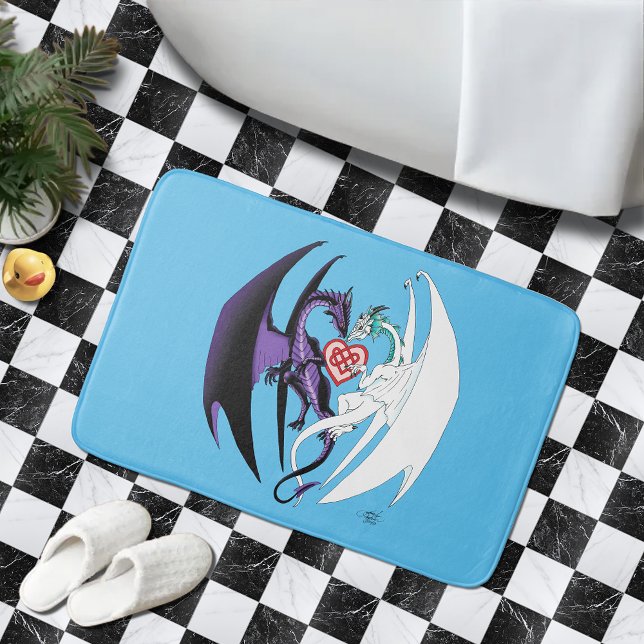Tapis De Bain Dragons Love Heart Blue (Créateur téléchargé)