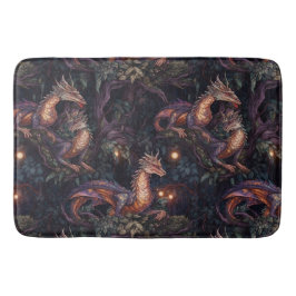 Tapis De Bain Dragons pourpres perchés dans les arbres