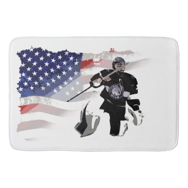 Tapis De Bain Drapeau américain de hockey (Devant)