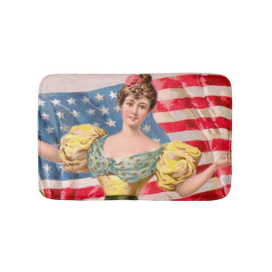 Tapis De Bain Drapeau américain Lady Liberty Independence