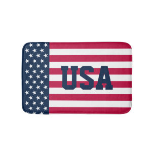 Tapis De Bain Drapeau américain rouge blanc bleu patriotique