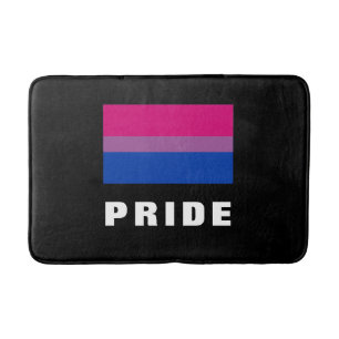 Tapis De Bain Drapeau arc-en-ciel LGBTQ Bisexualité Fierté Texte