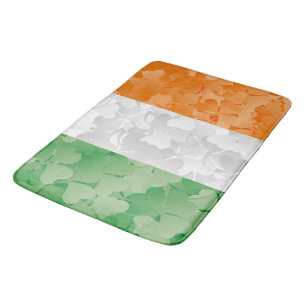 Tapis De Bain Drapeau de l'Irlande avec motif shamrock