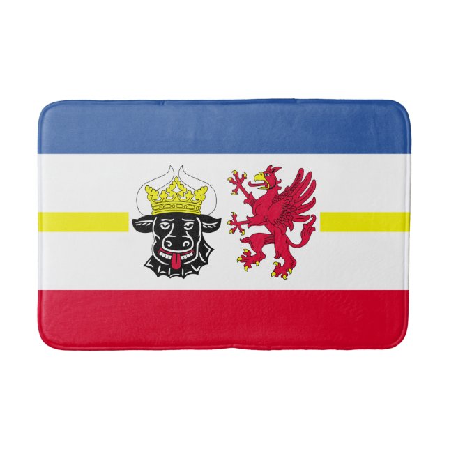 Tapis De Bain Drapeau Mecklembourg-Poméranie occidentale Mat de  (Devant)