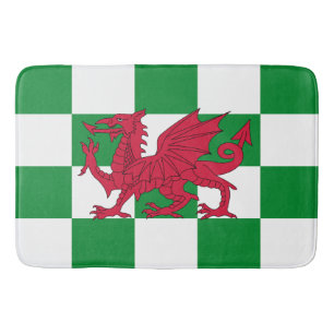 Tapis De Bain Drapeau mystique de dragon celtique rouge du Pays