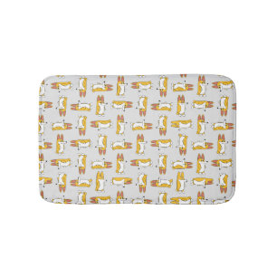 Tapis De Bain Drôle Cartoon Corgi Motif