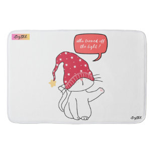 Tapis De Bain drôle de chat, qui a éteint la lumière ?