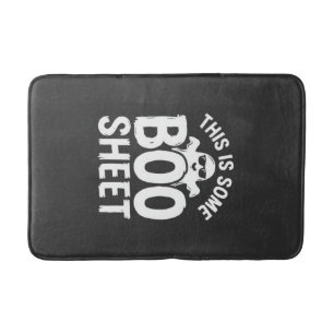 Tapis De Bain Drôle de feuille de Boo fantôme Halloween Design_1