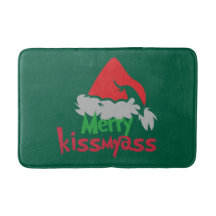 Tapis de bain drôle de Noël Merry Kissmyass
