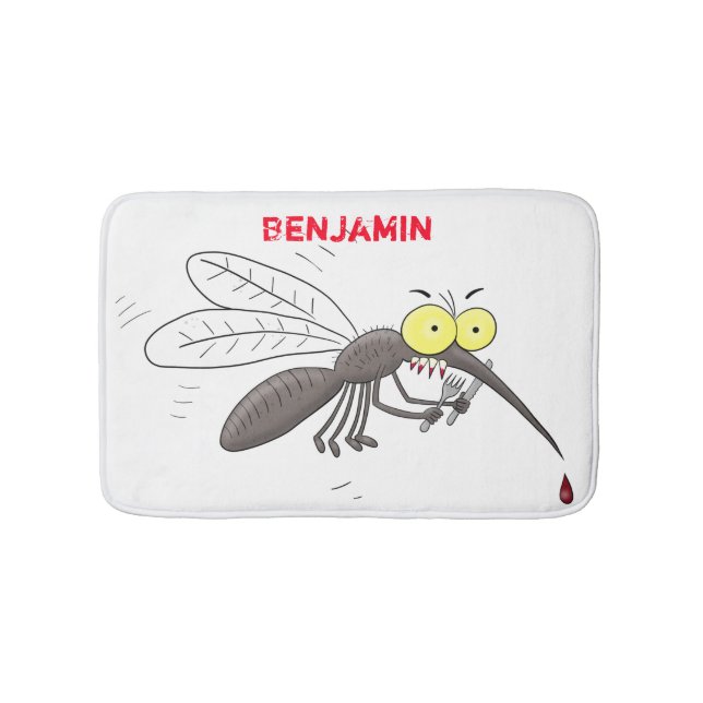 Tapis De Bain Drôle dessin d'insecte moustique (Devant)