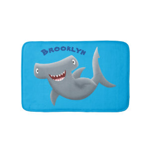 Tapis De Bain Drôle mignon requin marteau dessin animé