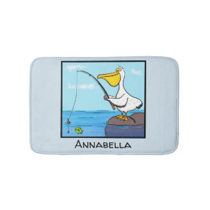 Tapis De Bain Drôle pélican de pêche