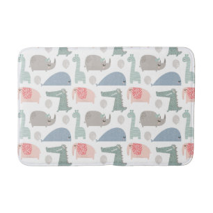 Tapis De Bain Drôle Visage mignon Doodle Motif animal