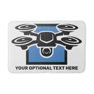 Tapis De Bain Drone de texte personnalisé