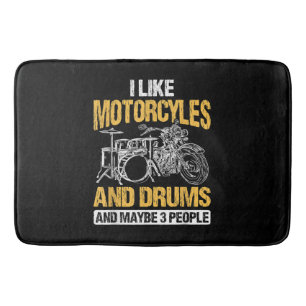Tapis De Bain Drummer Drumming J'Aime Les Motos Et Les Drums