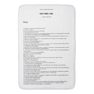 Tapis de bain du bébé MSDS