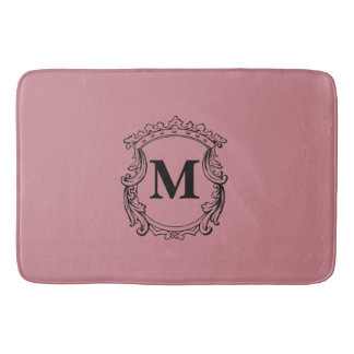 Tapis De Bain Dusty Rose Custom Monogram Crest