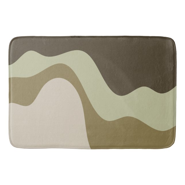 Tapis De Bain Earth Tone Waves Abstrait Art Bath Mat (Devant)