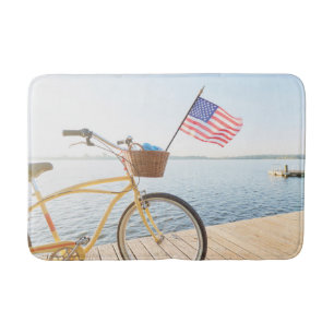 Tapis De Bain Eau   Vélo au bord du lac
