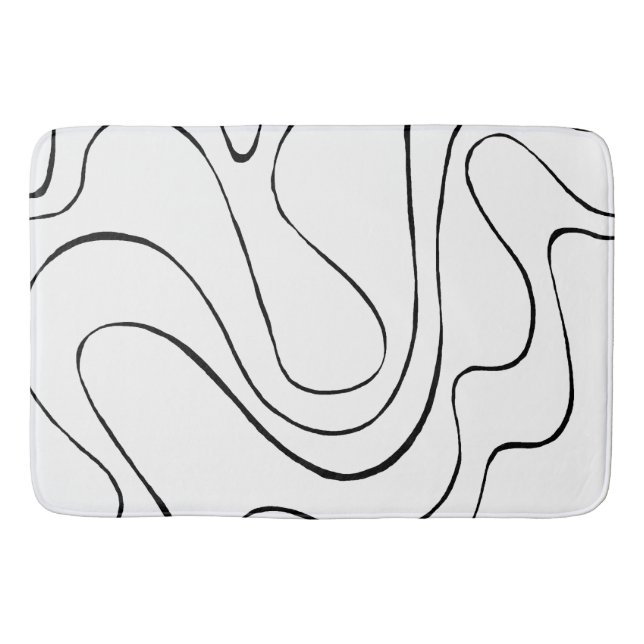 Tapis De Bain Ebb et flux 2 - Noir et blanc (Devant)