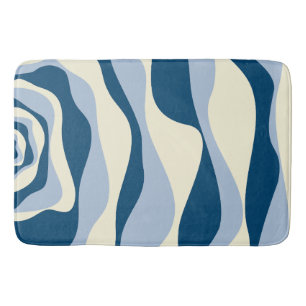 Tapis De Bain Ebb et flux 4 - Bleu foncé, Bleu clair et Crème