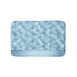 Tapis De Bain Échelle de verre de sirène Dusty Ice Blue Sheen