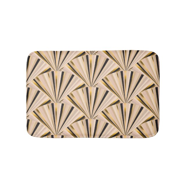 Tapis De Bain Echelles Art Déco : Glamour d'or géométrique (Devant)