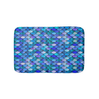 Tapis De Bain Échelles de sirène bleue et violette