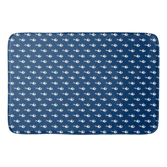 Tapis De Bain Ecole Bleue de Poissons Motif de bain Mat (Devant)