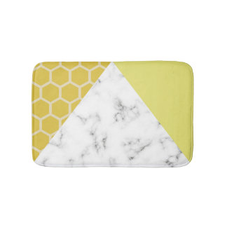Tapis De Bain Effet de nid d'abeilles et de marbre : Tapis de