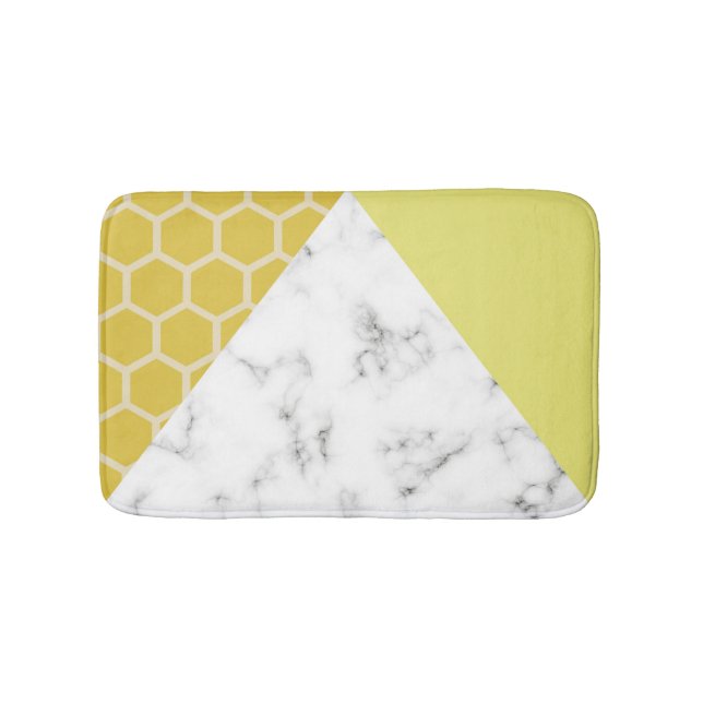 Tapis De Bain Effet de nid d'abeilles et de marbre : Tapis de (Devant)