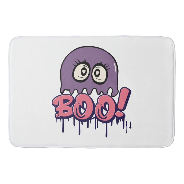 Tapis De Bain Effrayant Boo (Devant)