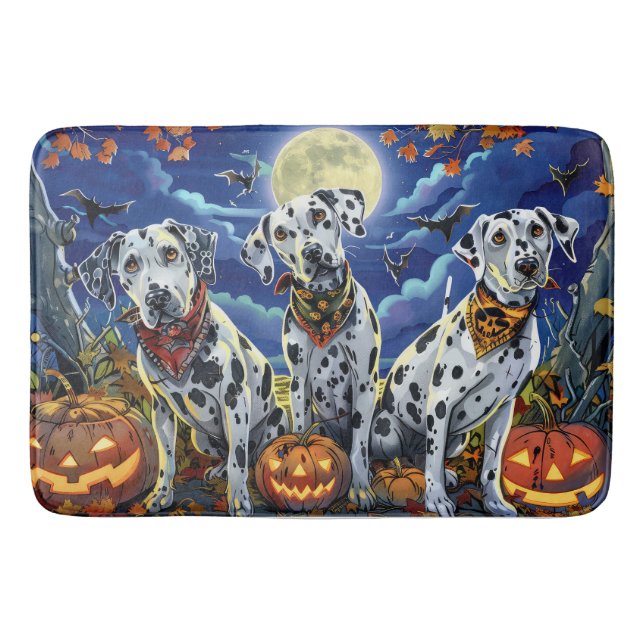 Tapis De Bain Éffrayant d'Halloween dalmate (Devant)