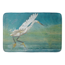 Tapis De Bain Egret Superbe Plage d'Eau De Raviers Côtiers