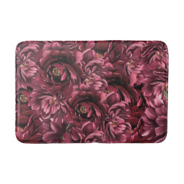 Tapis De Bain Élégance des fleurs bordeaux