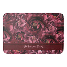 Tapis De Bain Élégance des fleurs bordeaux